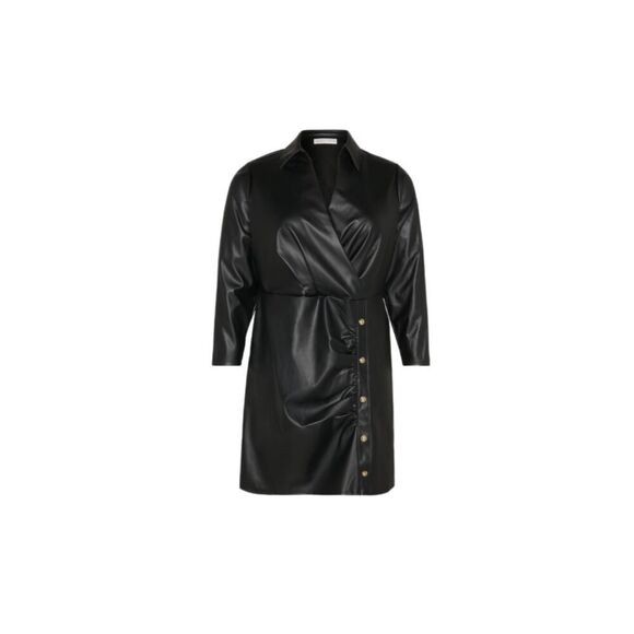 NWT Michael Kors plus size faux leather wrap dress Size petite XL - Picture 4 of 12